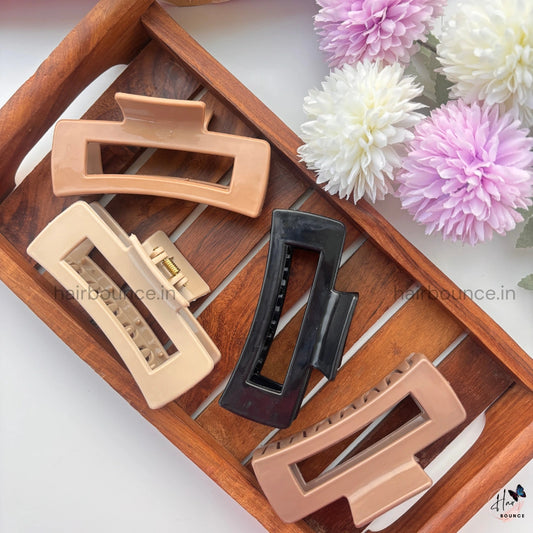 Unbreakable Rectangle Hair Claw – Strong Grip | Everyday Hair Clip