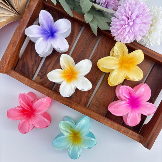 Glossy Lilly Flower Hair Claw - Large