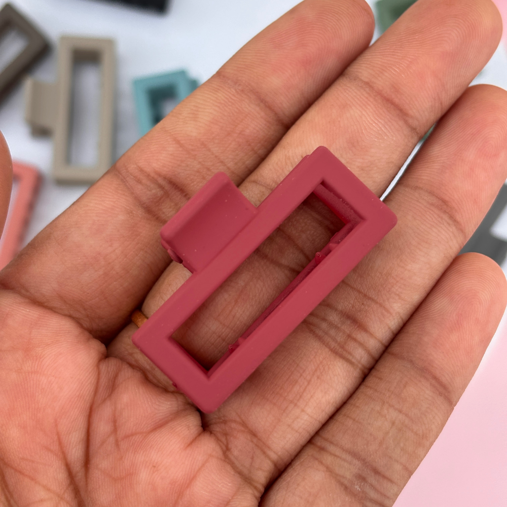 Edgy Rectangle Hair Claw - Pack of 2 / Assorted Colours