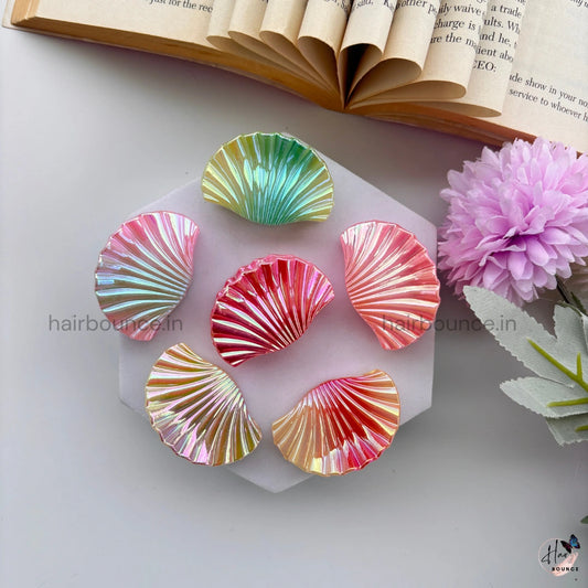 Dual Colour Shinny Shell Hair Claw - Small