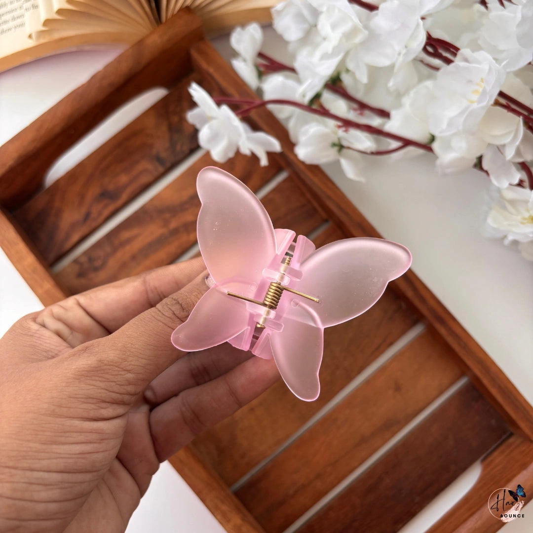 Frosted Butterfly Hair Claw – Medium