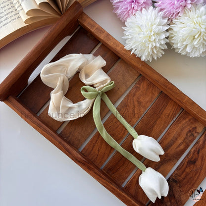 Lovely Tulip Fluffy Scrunchie - Organza