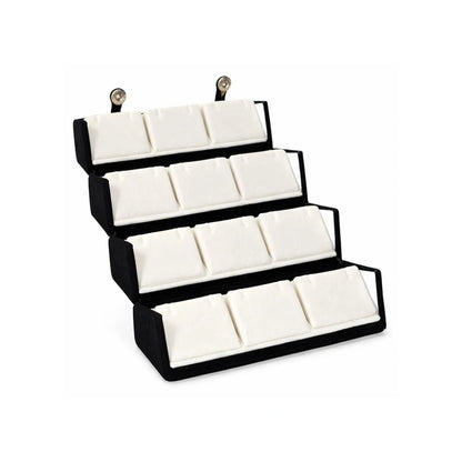 Black Foldable Multi-Slot Earring Box – 12 Slot Jewellery Organizer
