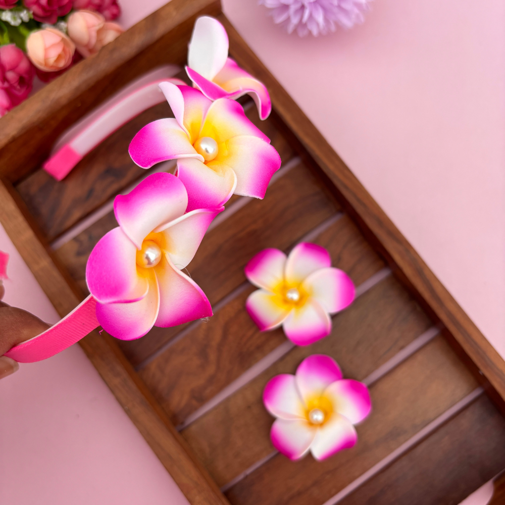 Pearl Flower with Two Alligator Clips