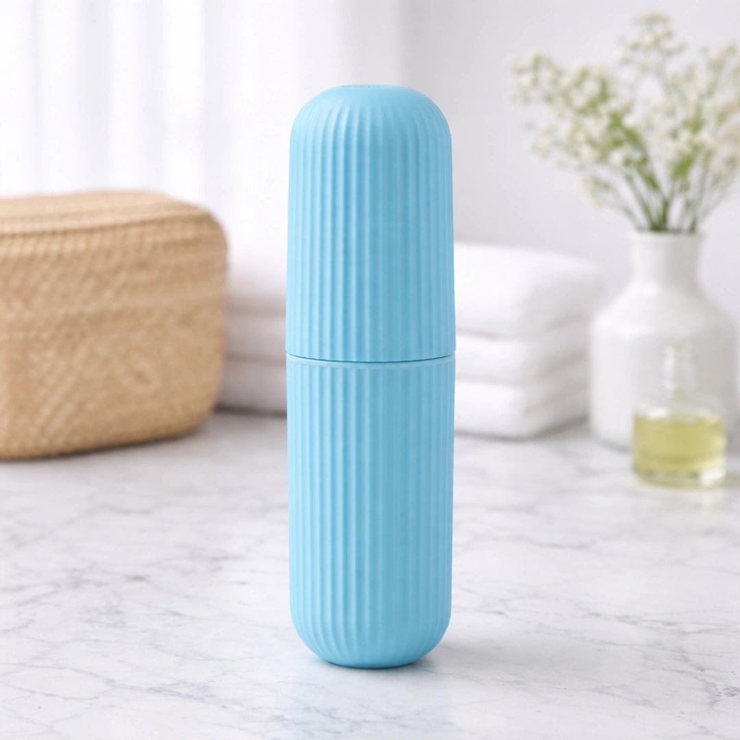 Multipurpose Capsule Bottle Storage Organizer – Portable Travel Case for Toothbrush, Cosmetics & Accessories