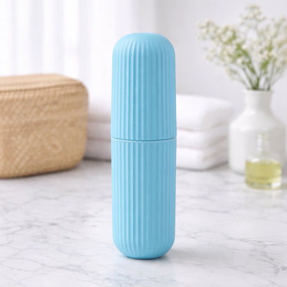 Multipurpose Capsule Bottle Storage Organizer – Portable Travel Case for Toothbrush, Cosmetics & Accessories