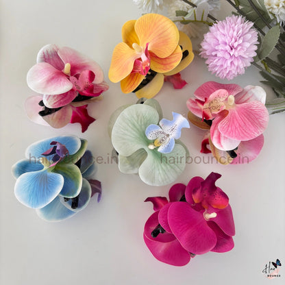 Elegant Orchid Flower Hair Claw Clip – Premium Floral Hair Accessory for Women & Girls (Large)