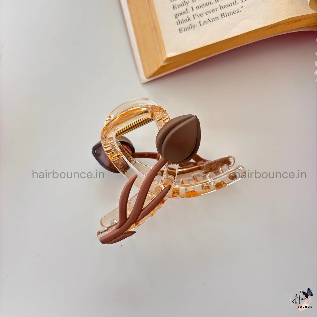 Nude Shade Tulip Twist Hair Claw - Large