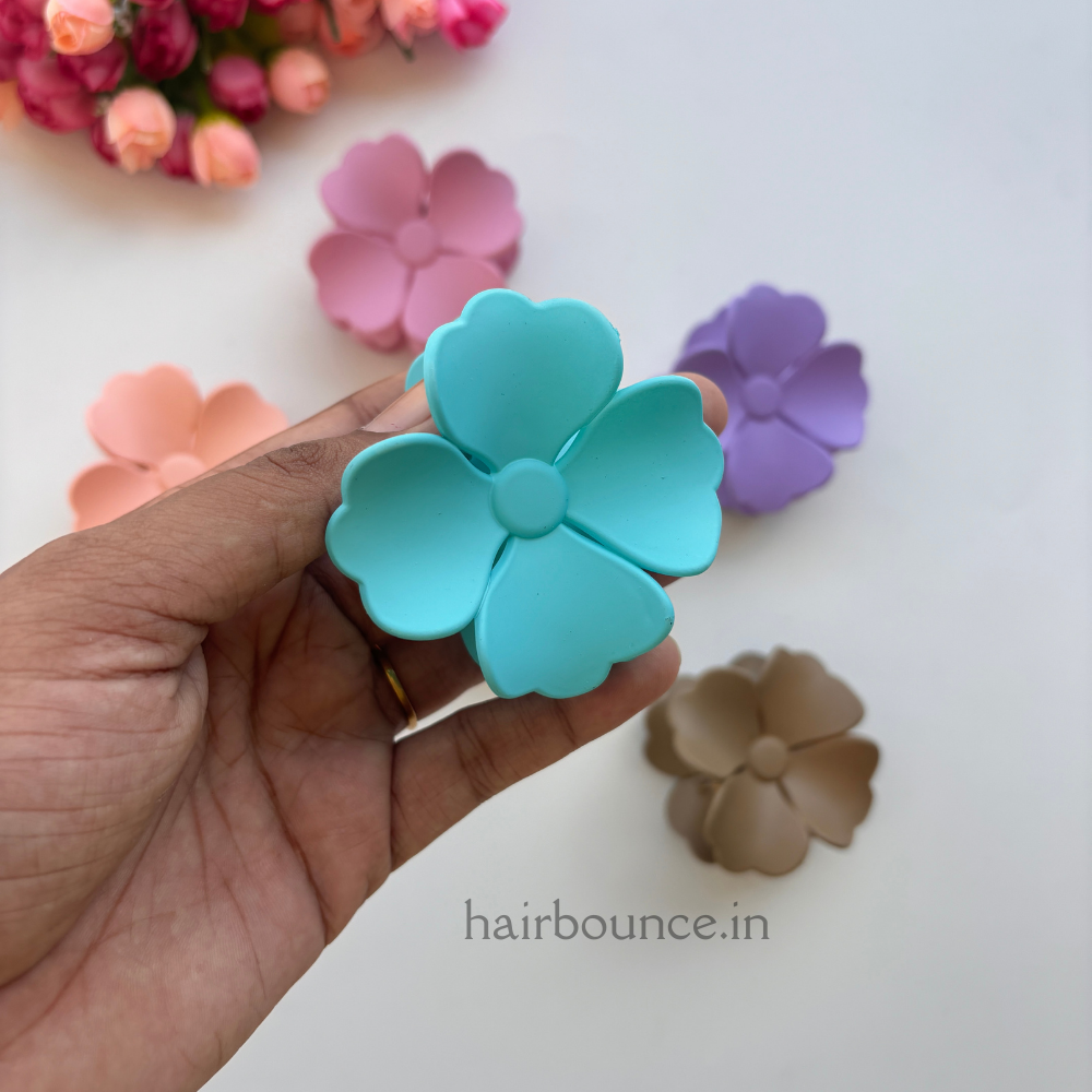 Matte Finish Four Petal Hair Claw