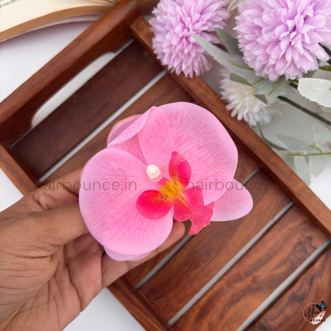 Orchid Blossom Hair Claw – Large Floral Hair Clip for Women