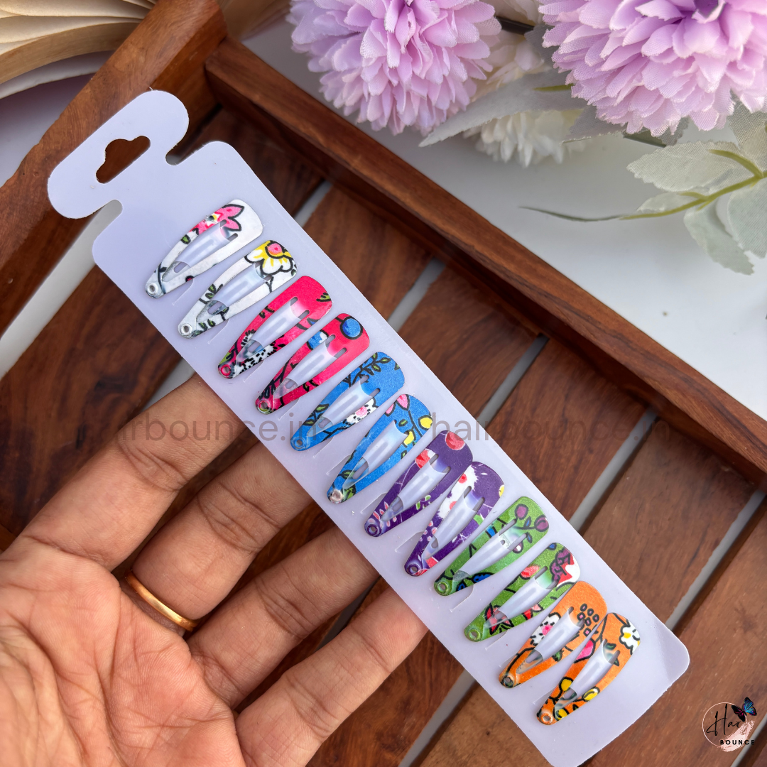 Cosmic Pop Printed Tic Tac Hair Clips – Pack of 12