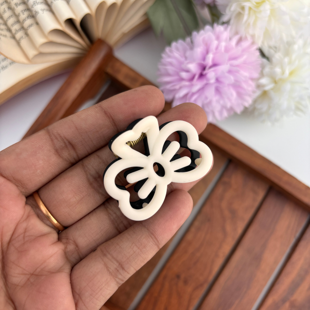 Dual Colour Bow Hair Claw - Small