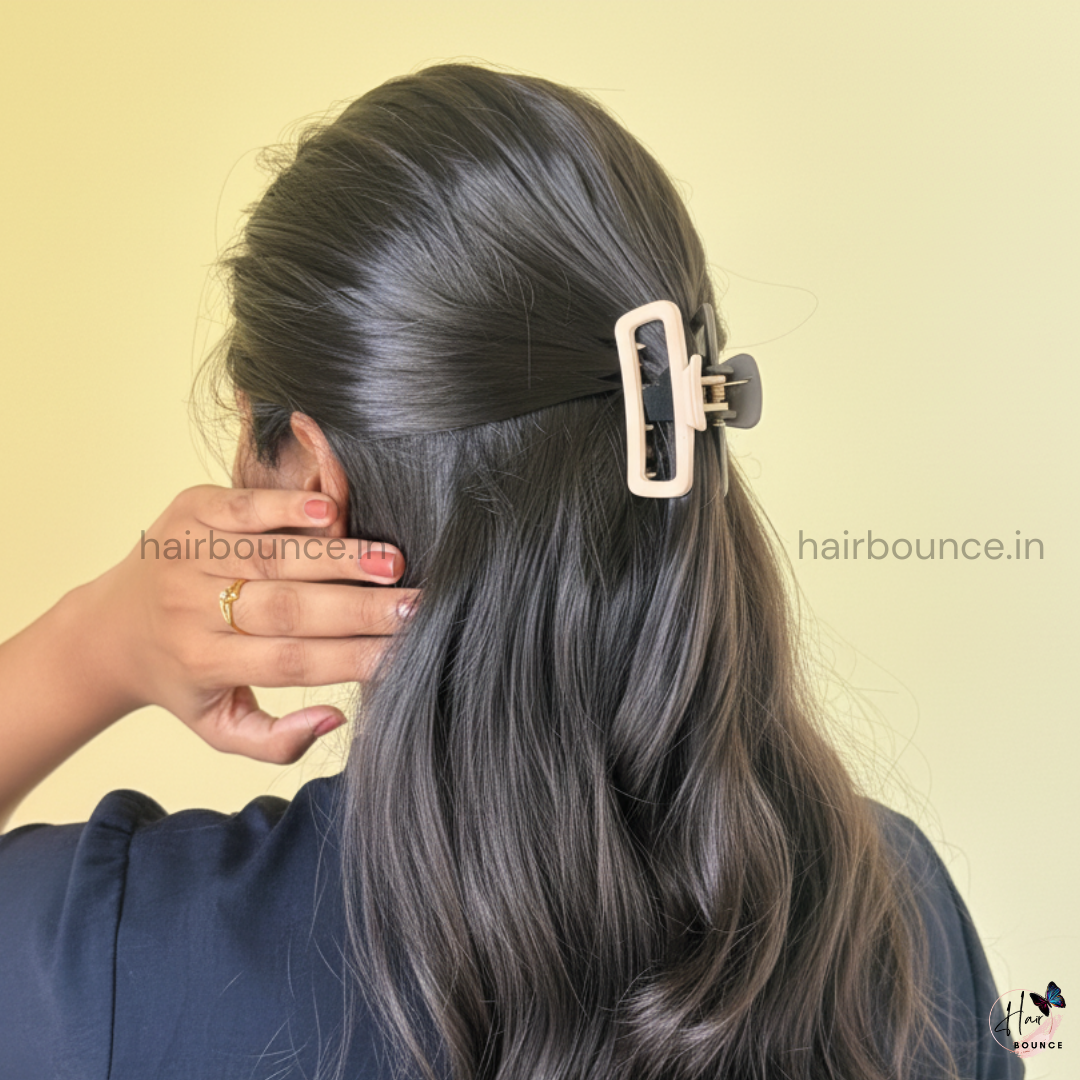 Dual Colour Rectangle Hair Claw - Medium