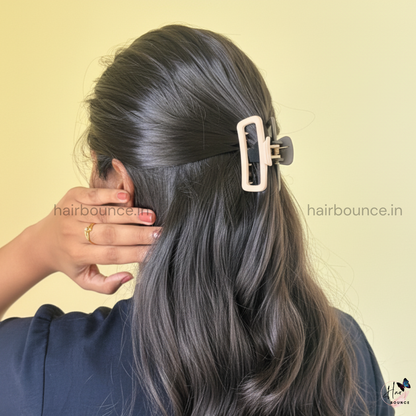 Dual Colour Rectangle Hair Claw - Medium