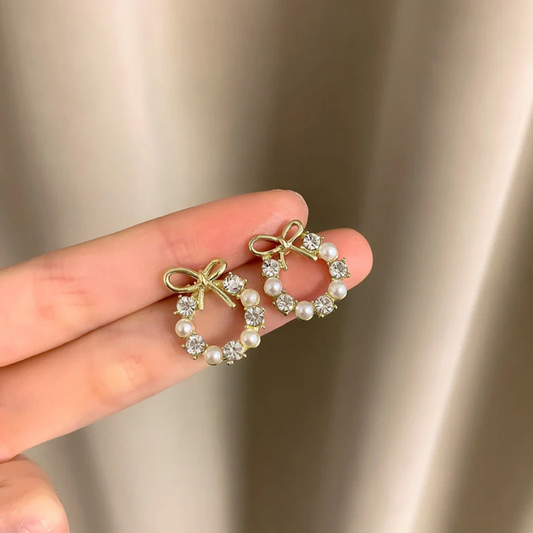 Bow Stone Earrings