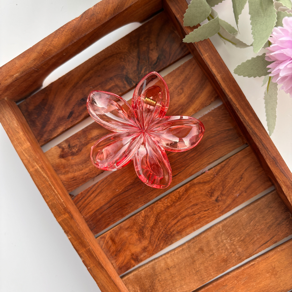 Glassy Flower Hair Claw - Large