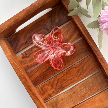 Glassy Flower Hair Claw - Large