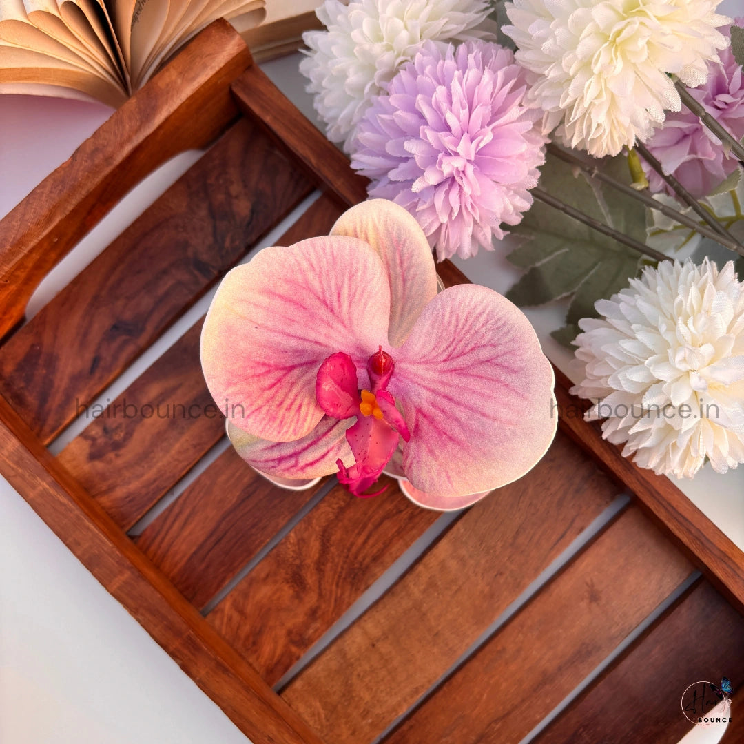 Orchid Bloom Hair Claw – Luxe Floral Edition / Large