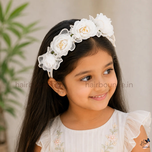 Rosé Bloom Floral Headband for Girls – Elegant Flower Hair Band