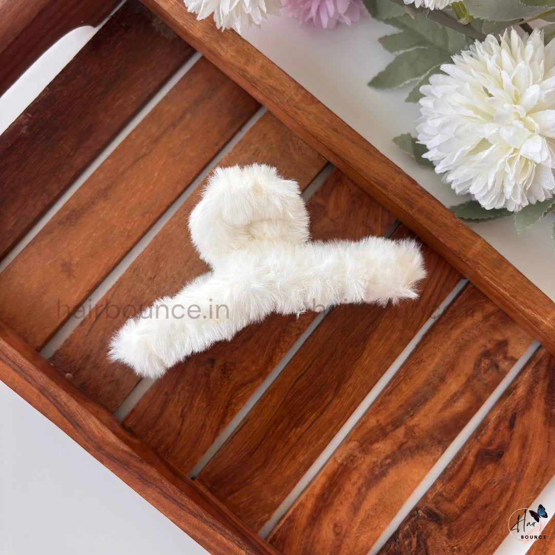Soft Faux Loop Fur Hair Claw - Large