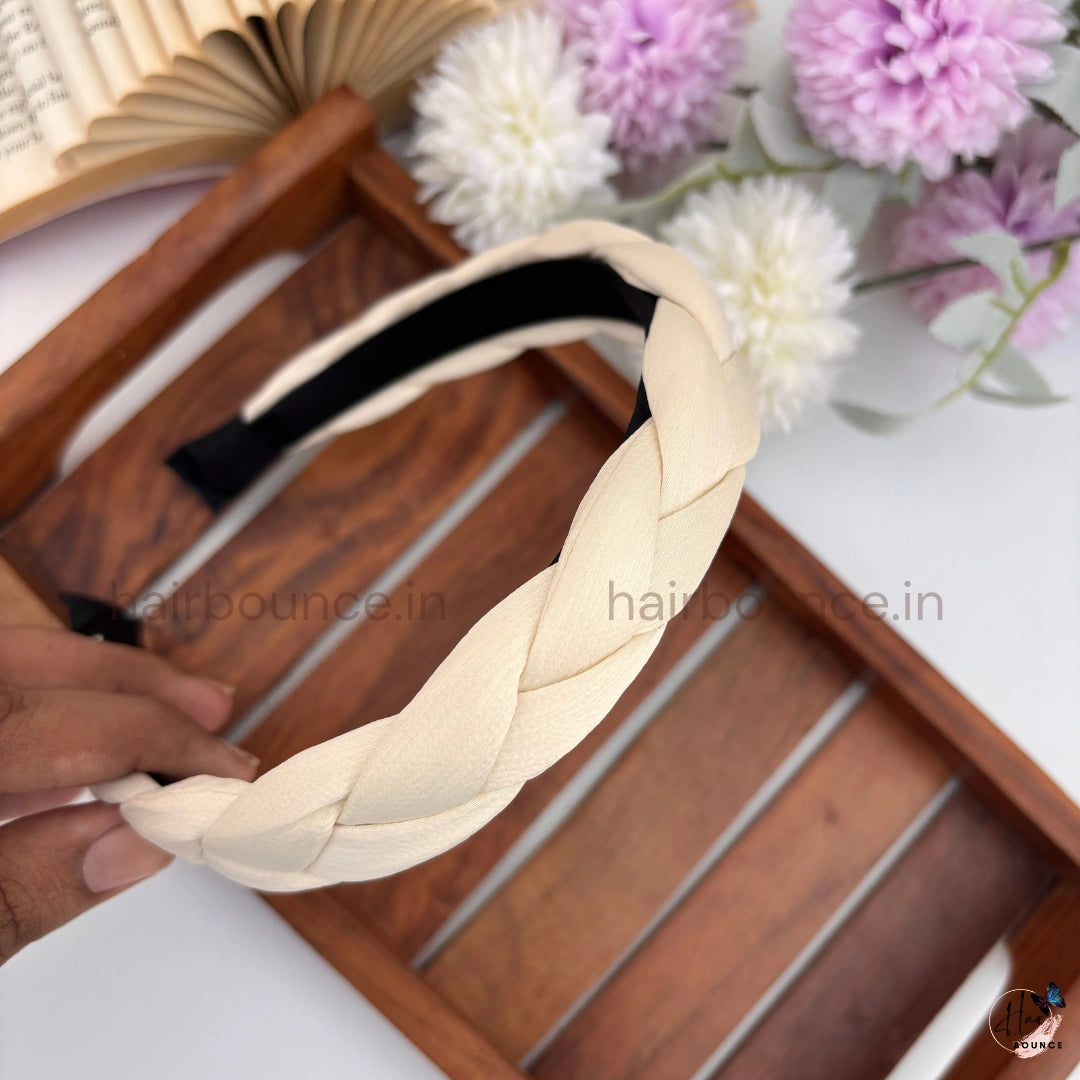 Elegant Braided Fabric Headband – Soft Padded Hair Band for Women & Girls