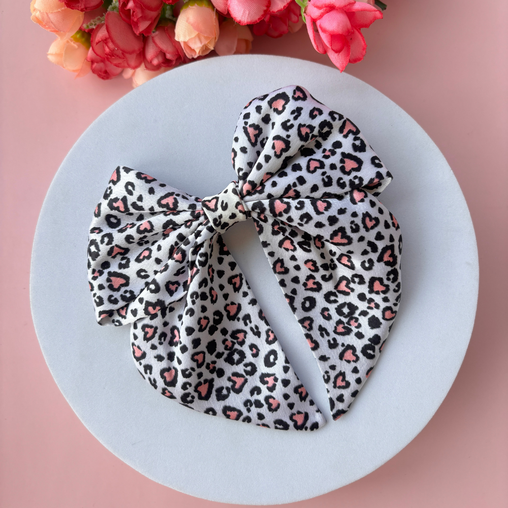 Printed Sailor Bow - Black Heart