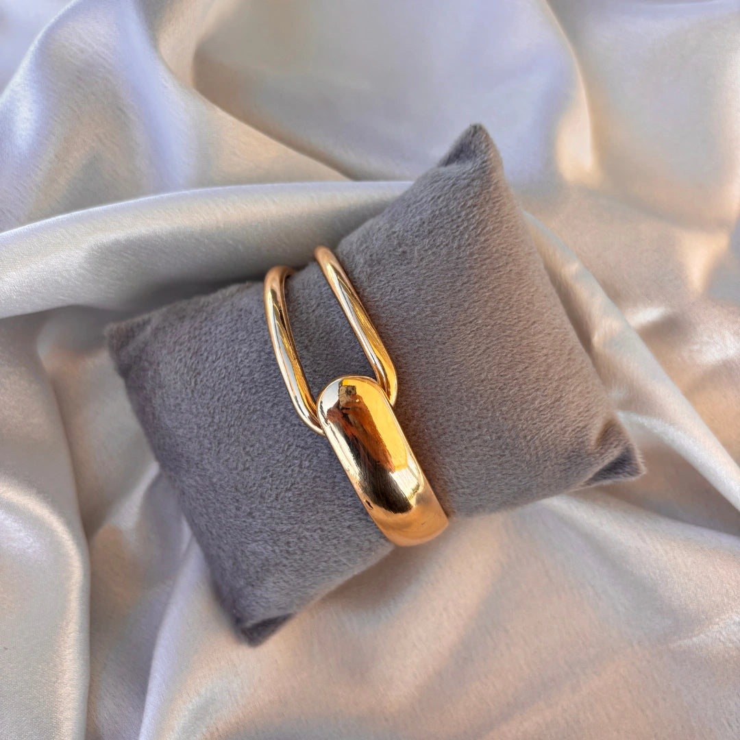 Golden Link Cuff Bracelet