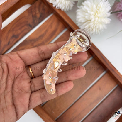 Crystal Blossom Banana Hair Clip – Medium
