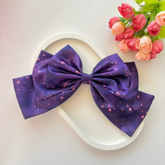 Purple Shine Triple Layer Bow