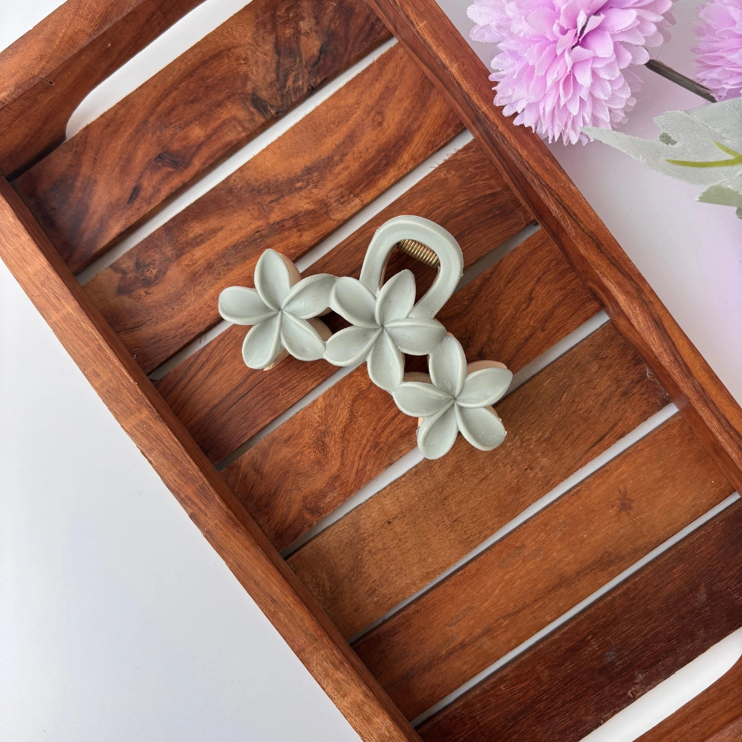 Dual Colour Triple Lilly Flower Hair Claw - Large