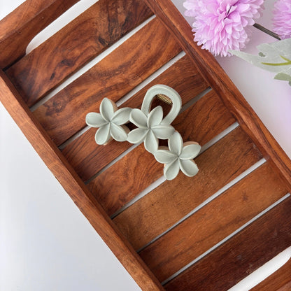 Dual Colour Triple Lilly Flower Hair Claw - Large