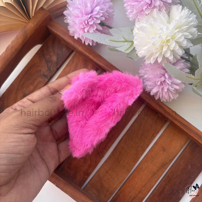 Cloud Puff Fur Hair Claw – Large