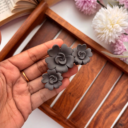Matte Blossom Rose Hair Claw – Medium