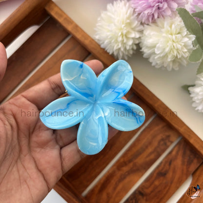 Marble Finish Flower Hair Claw – Large