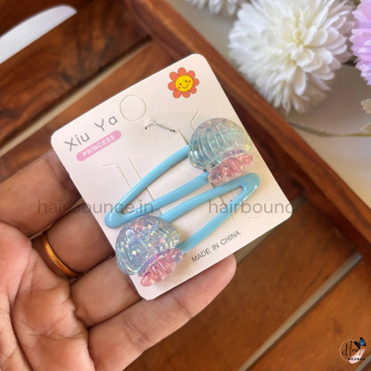 Ocean Sparkle Glitter Tic Tac Hair Clips – Set of 5