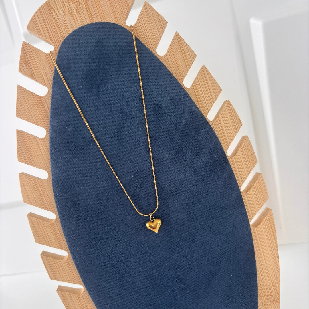 Golden Heart Drop Necklace