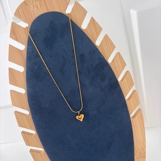 Golden Heart Drop Necklace