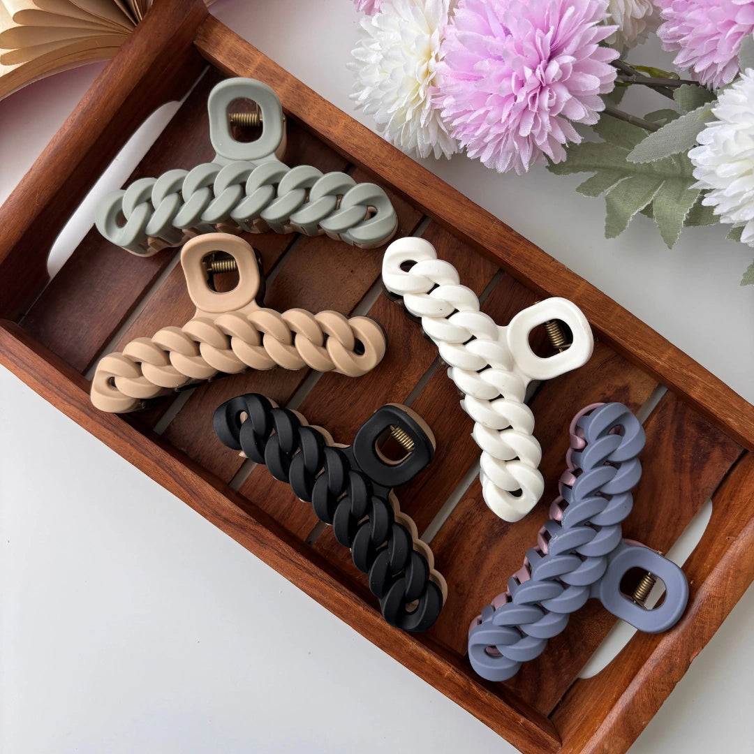 Dual Colour Chain Hair Claw - Large