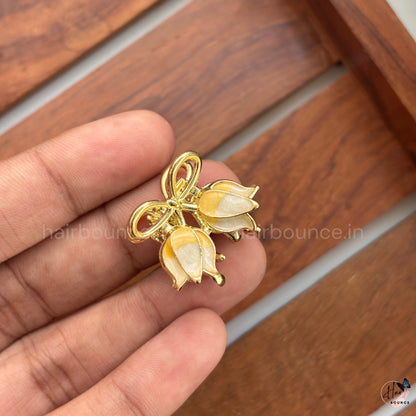 Tulip Bow Metal Hair Claw - Mini