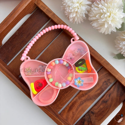 Cute Butterfly Kids Hair Accessories Storage Box Set