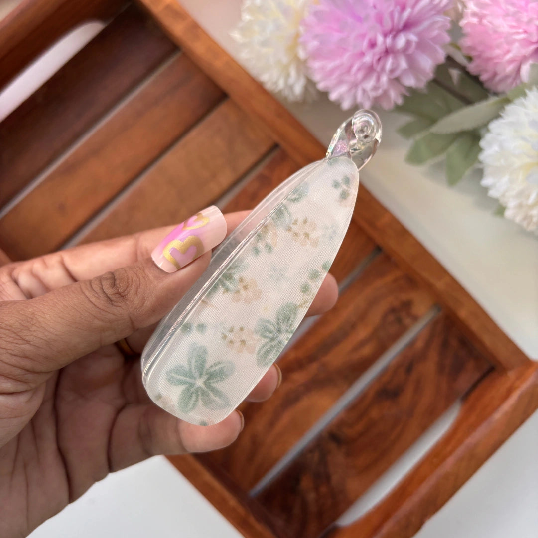 Bofeini Flower Printed Lock Banana Clip - Large