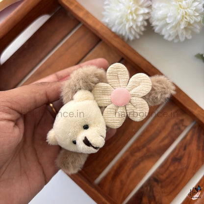 Cute Teddy Bear Fur Hair Claw - Large