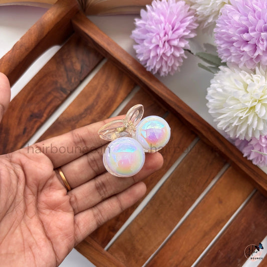 White Pearl Cherry Hair Claw - Medium