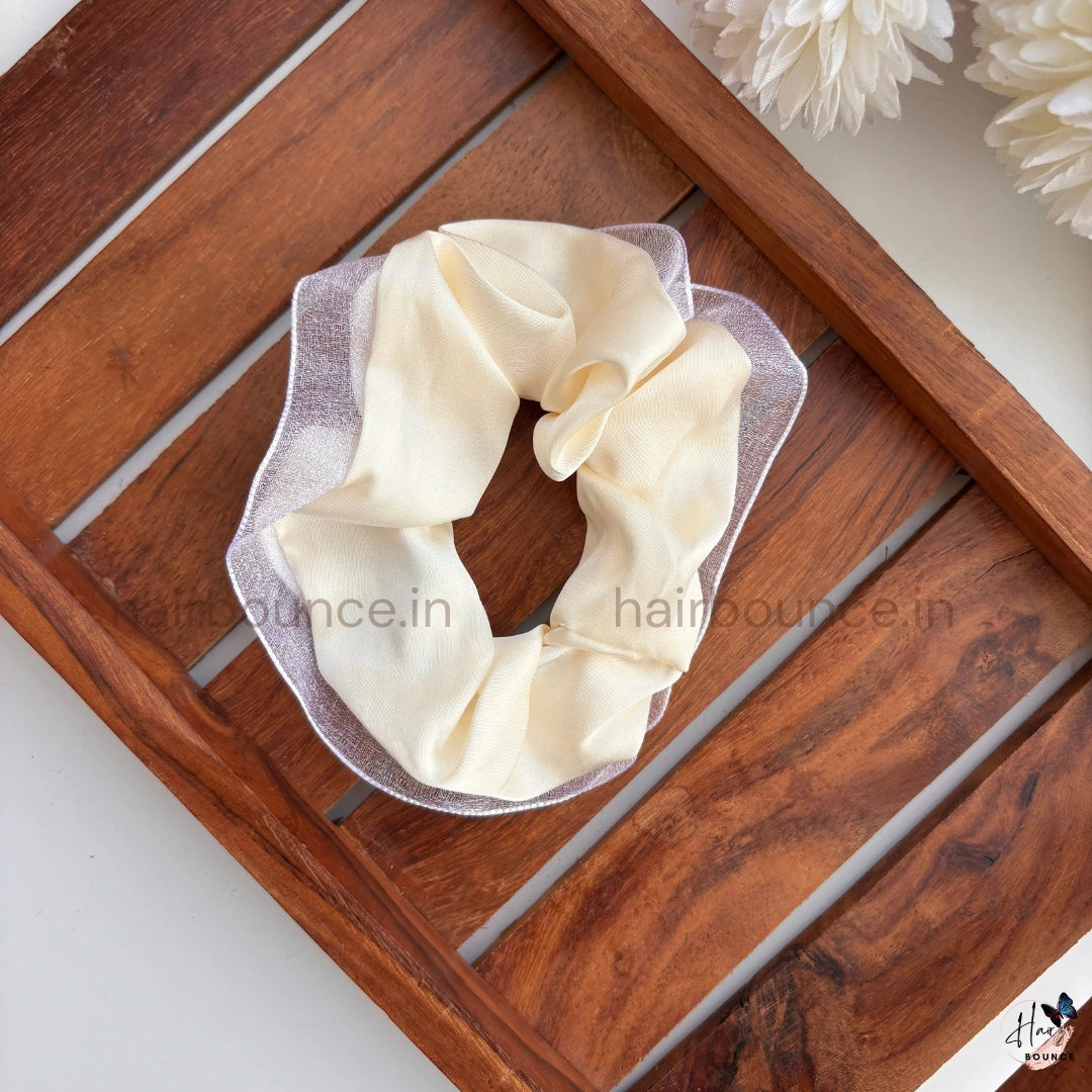 Sheer Edge Satin Scrunchie Hair Tie