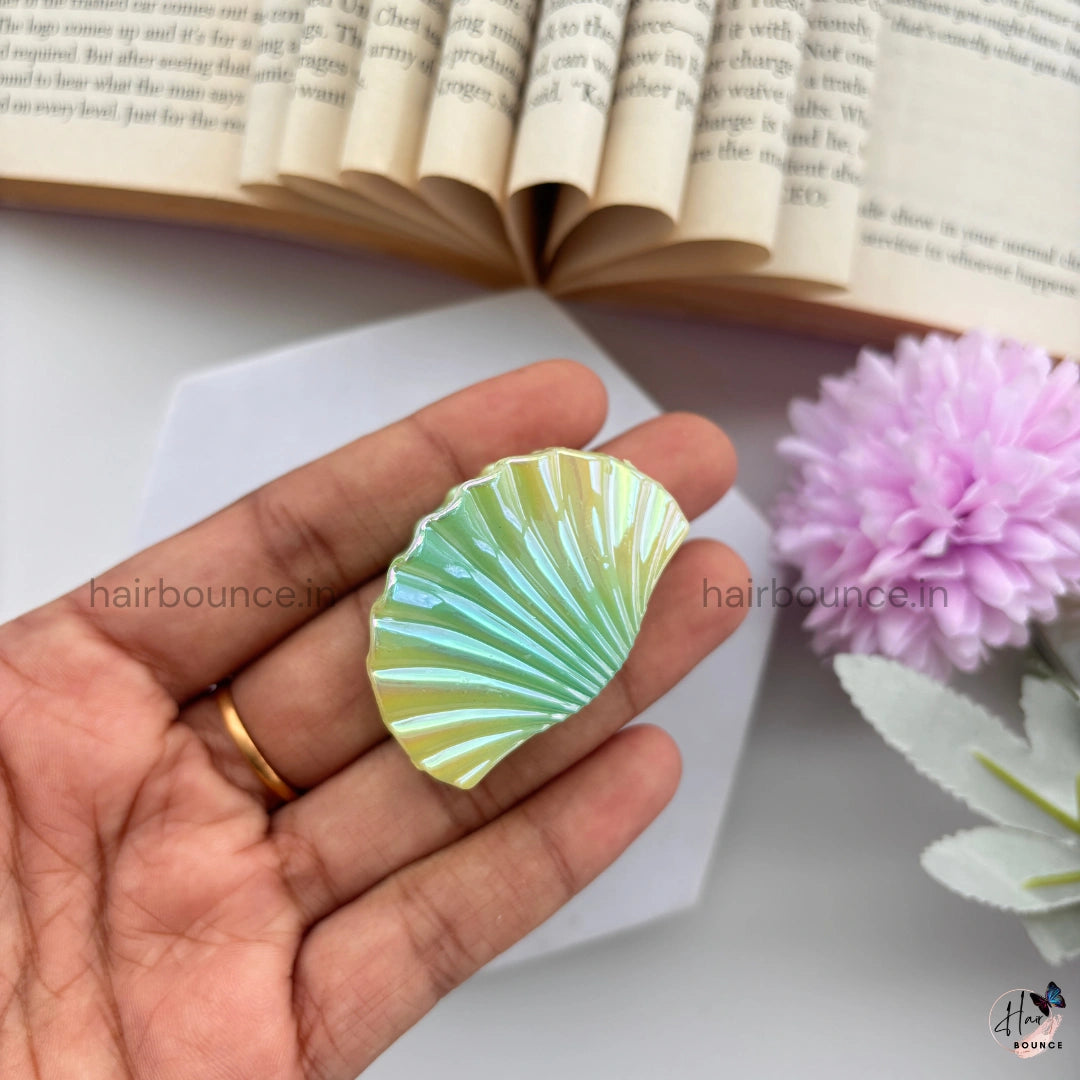 Dual Colour Shinny Shell Hair Claw - Small