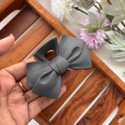 Colourful Matte Finish Bow Hair Claw - Large