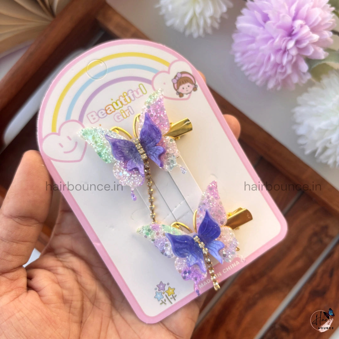 Glitter Flutter Butterfly Hair Clips – Set of 2