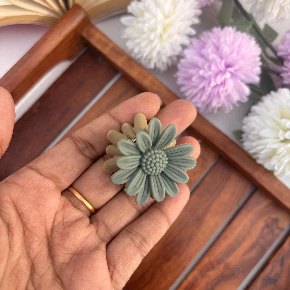 Dual Colour Sunflower Hair Claw - Small