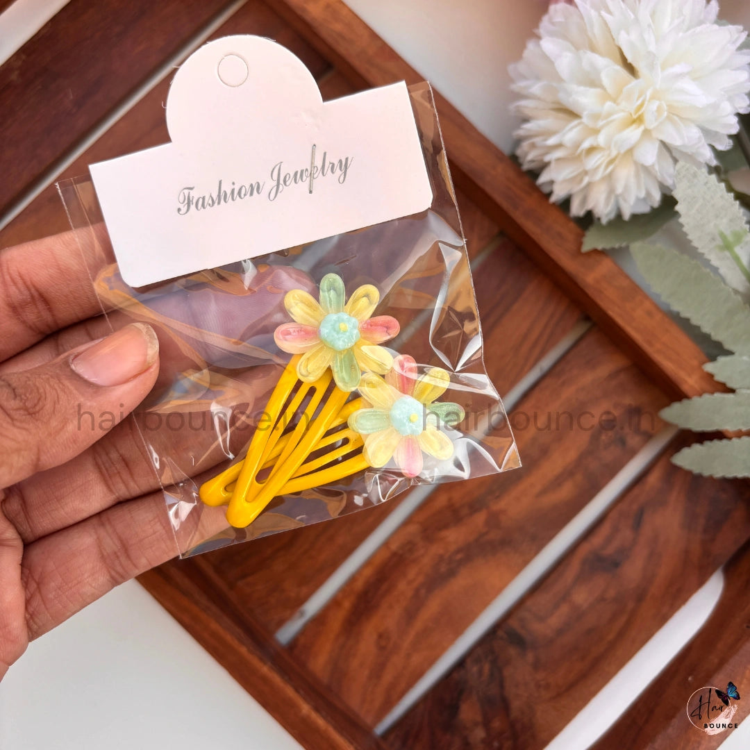 Rainbow Daisy Kids Hair Clips