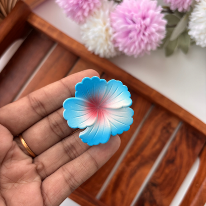 Dual Colour Matte Hibiscus Hair Claw - Small